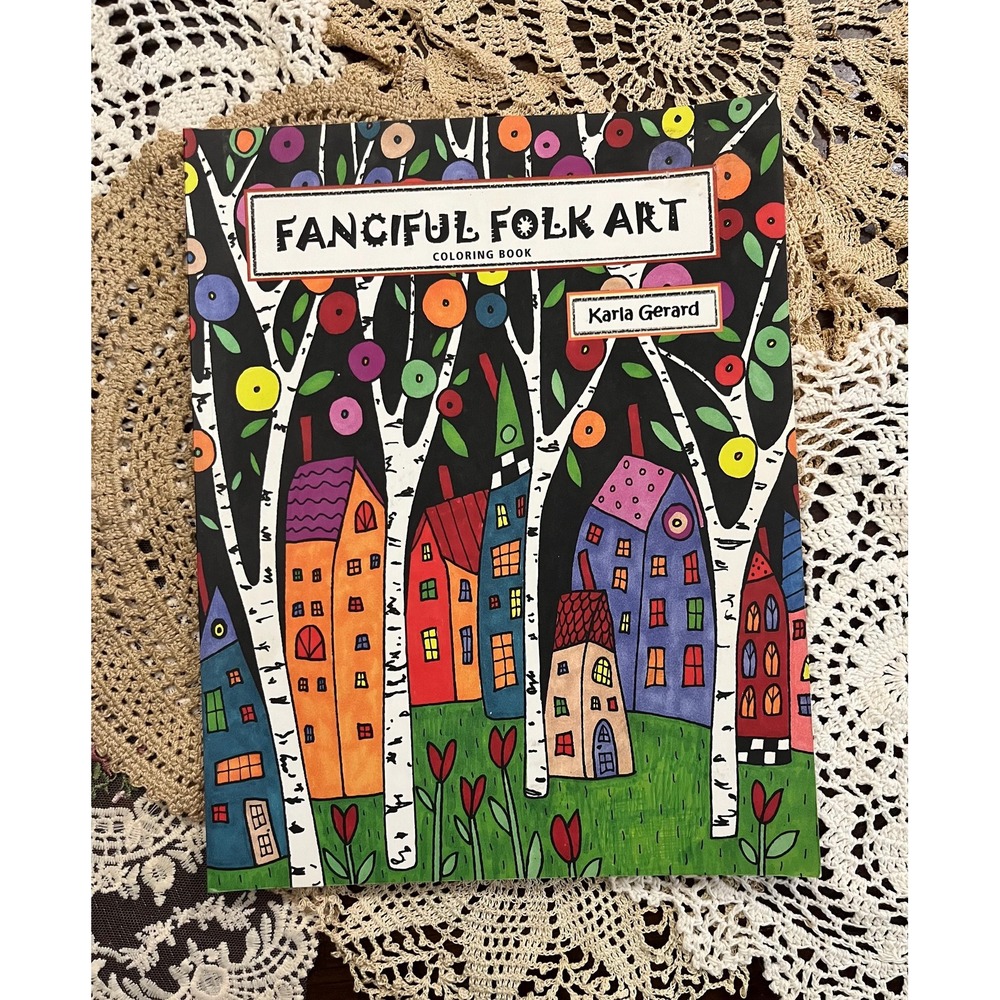 Fanciful Folk Art Coloring Book Karla Gerard Whimsical Abstract